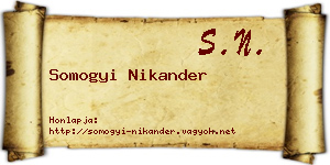 Somogyi Nikander névjegykártya